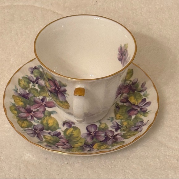 Crown Trent Staffordshire England Multi Colored Roses Cup & Saucer Set - Picture 3 of 6